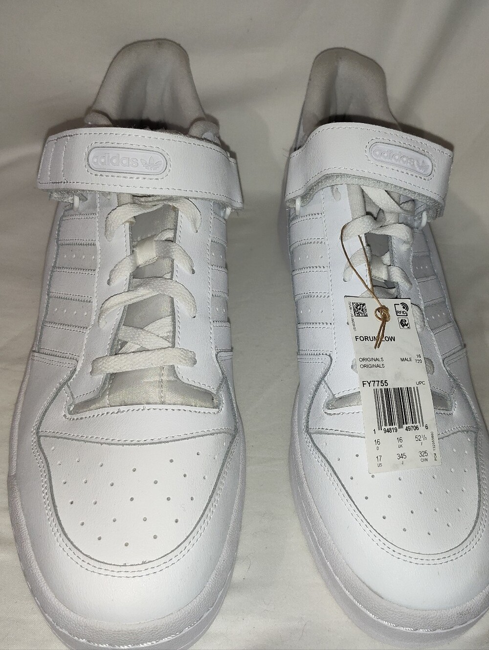 adidas White Men's Low-Top Athletic Sneakers with Strap